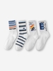 4 Paires de Chaussettes en Coton Motif Rayures et Inscription