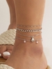 4 Pièces Bracelet de Cheville avec Pendentif Coquillage et Cristal Fantaisie Style Ethnique
