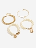 4 Pièces Bracelet Pendant avec Fausse Perle Style Y2K