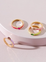 4 Pièces Ensemble de Bague Goutte D