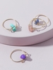 4 Pièces Ensemble de Bague Pierre Naturelle