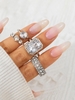 4 Pièces Ensemble de Bagues Embellies de Strass