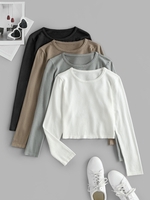 4 Pièces Tricot Court Taille unique Multi a