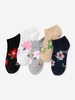 5 Paires Chaussettes Courtes Motif de Fleur