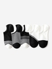 5 Pièces Chaussettes Courtes Rayées en Blocs de Couleurs