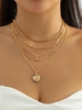 5 Pièces Collier Superposé Lune Œil et Cœur
