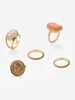5 Pièces Ensemble de Bague Rétro Créative avec Cristal