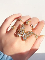 5 Pièces Ensemble de Bague Rétro Goutte D
