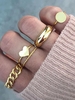 5 Pièces Ensemble de Bagues en Chaîne Motif Géométrique et Cœur