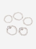 5 Pièces Ensemble de Bagues Style Simple en Fausse Perle