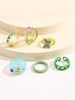 6 Pièces Ensemble de Bague en Couleur Bonbon Style Y2K