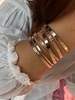 6 Pièces Ensemble de Bracelet Ouvert Devant Motif Géométrique