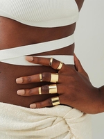 7 Pièces Ensemble de Bague en Métal Asymétrique
