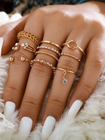 8 Pièces Anneaux de Doigt Minimaliste