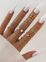 9 Pièces Ensemble de Bague de Doigt Style Minimaliste