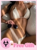 Achetez-en 1 Obtenez 1 Ensemble de Bikini Gratuit - Maillot de Bain Bikini Côtelé Bicolore à Double Bretelle M Café lumière