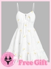 Achetez-en 1 Obtenez-en 1 Ensemble de Bikini Gratuit - Robe Caraco Etagée en Broderie Florale L Blanc