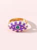 Bague en Blocs de Couleurs en Forme D