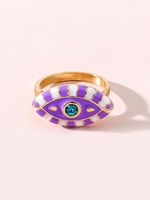 Bague en Blocs de Couleurs en Forme D