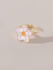 Bague en Forme de Fleur à Carreaux