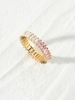 Bague en Or 18 Carats Plaquée de Zircons Colorés Incrustés de Cuivre et de Diamants
