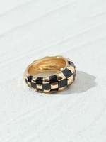 Bague Epaisse à Carreaux