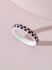 Bague Motif à Carreaux en Résine