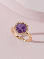 Bague Ouverte Pierre Naturelle Géométrique