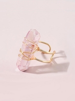 Bague Ouverte Pierre Pendante avec Cristal