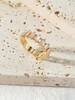 Bague Réglable Incrustée de Zircons Fantaisies en Or Rose Plaqué 18k
