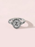 Bague Rétro Lettre Gravée