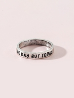 Bague Rétro Lettre Gravée en Métal