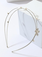 Bandeau Floral Strass Décoré de Fausse Perle