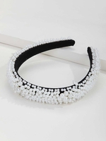 Bandeau Large Motif Perles en Grappes