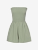 Barboteuse Bandeau Plissée à Jambe Large Taille unique Vert clair