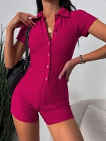 Barboteuse Boutonnée en Tissu S Rose clair