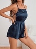 Barboteuse Pyjama Croisée sans Dos M Bleu profond