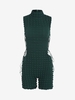 Barboteuse Texturée à Lacets L Vert profond