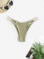 Bas de Bikini à Bretelle à Coupe Haute S Vert clair