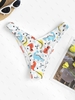 Bas de Bikini à Imprimé Dinosaure M Blanc