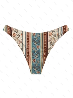 Bas de Bikini à Imprimé Ethnique M Vert profond