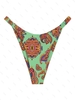 Bas de Bikini à Imprimé Fleuri Elastique à Côté M Vert clair
