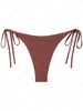 Bas de Bikini Ajustable Texturé Noué S Café