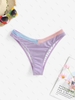 Bas de Bikini Brésilien en Blocs de Couleurs S Violet clair
