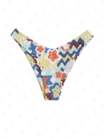Bas de Bikini Brésilien Fleuri Zigzag M Multi a