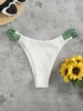 Bas de Bikini Contrasté à Côté M Blanc