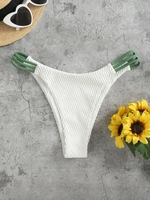 Bas de Bikini Contrasté à Côté M Blanc