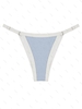 Bas de Bikini Contrasté avec Passepoil M Bleu clair