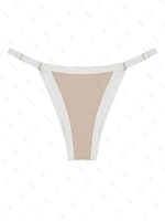 Bas de Bikini Contrasté avec Passepoil S Café lumière