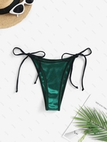 Bas de Bikini Cousu Ajustable L Vert profond